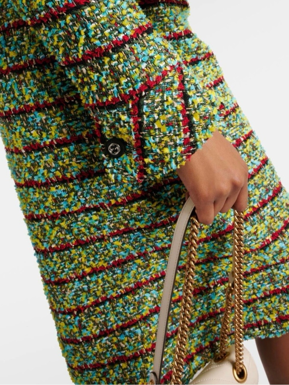 Long Gucci Striped Tweed Jacket